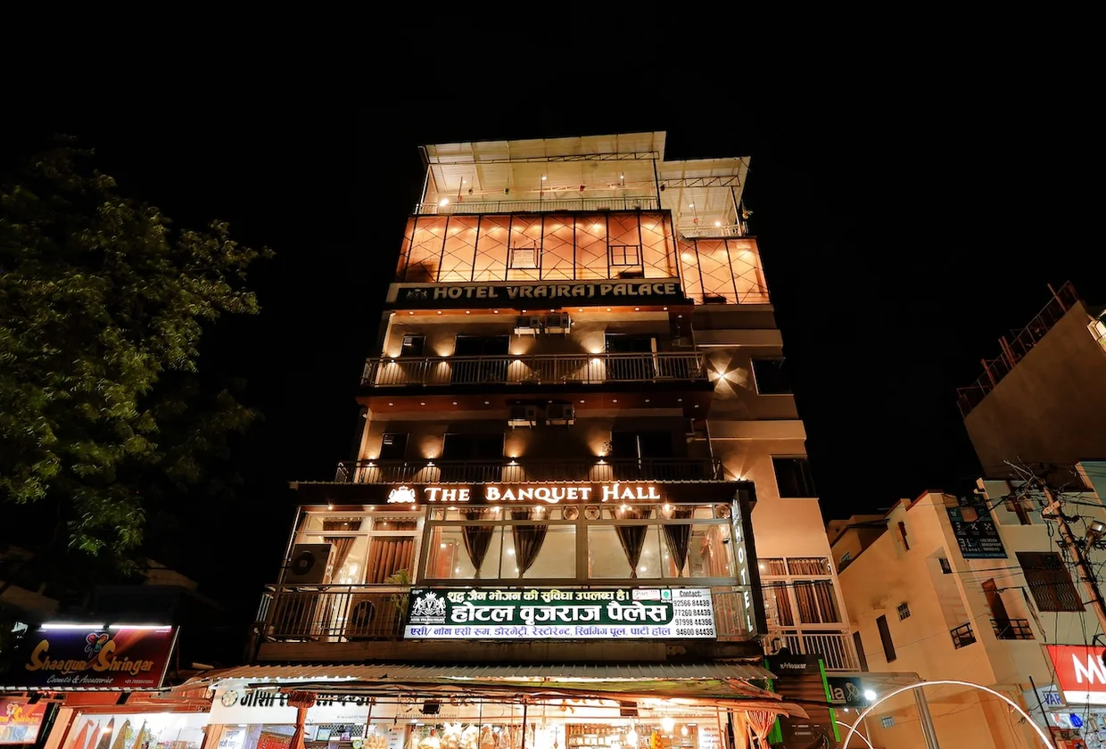 Hotel Vrajraj Palace building in Hiran Magri, Udaipur