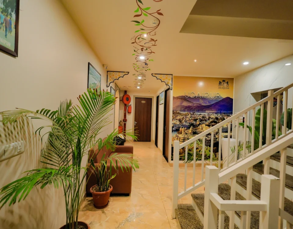 Hotel with designer staircase in Udaipur